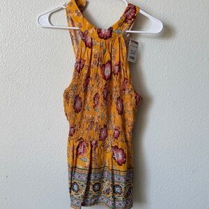 Floral Yellow Sleeveless Dress